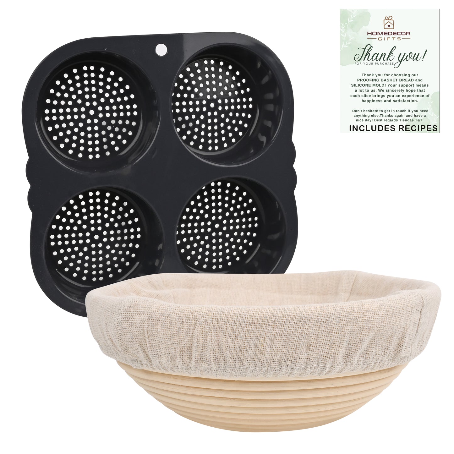 BREAD PROOFING BASKET WITH BURGER MOLD