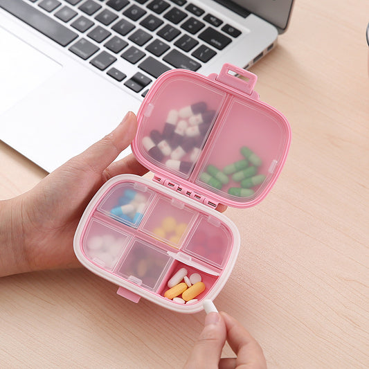 8 COMPARTMENT PILL ORGANIZER | SMALL DAILY MEDICATION HOLDER PILL CASE