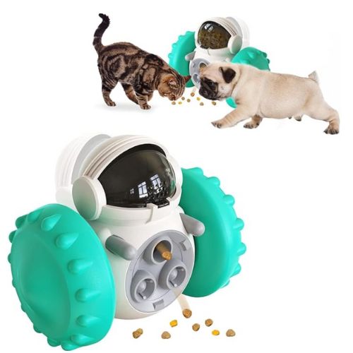 "PUZZLE TOYS FOR MEDIUM AND SMALL DOGS, INTERACTIVE TOY, FOOD DISPENSER, SLOW FEEDER, ROBOT WHEEL"